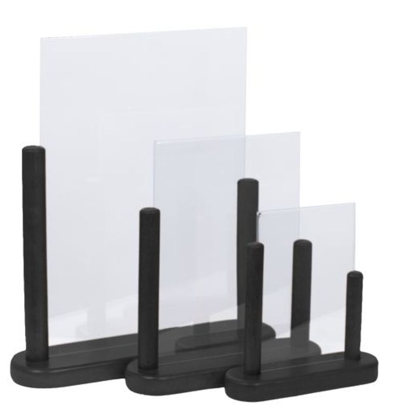 Menyholder sort transparent  A5