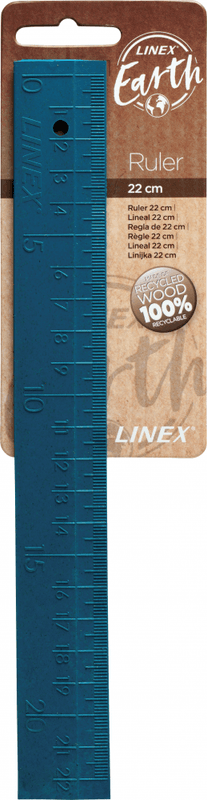 Linjal Linex earth ruler blue 22cm