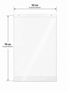 Plakatlomme 50 × 70 cm med maljer – antirefleks