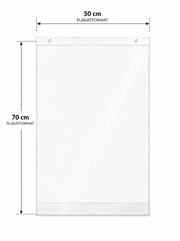 Plakatlomme 50 × 70 cm med maljer – antirefleks