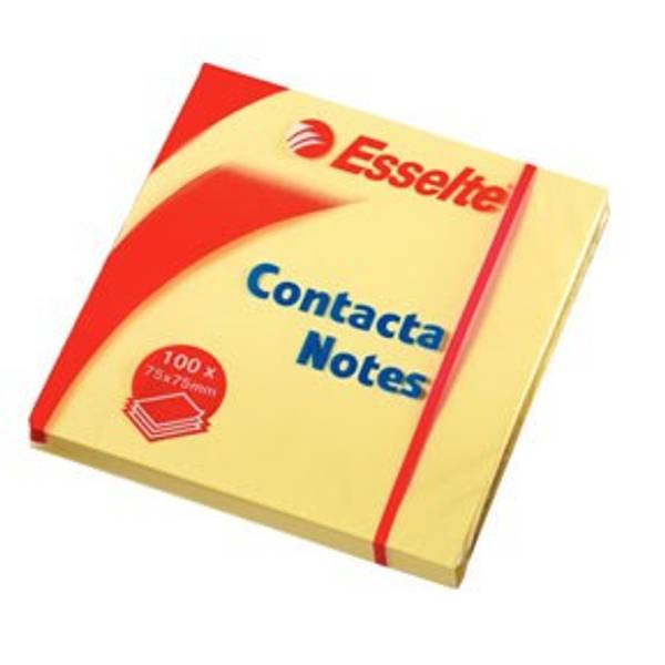 Contacta Notes 75x75mm gul Esselte 12 pk.