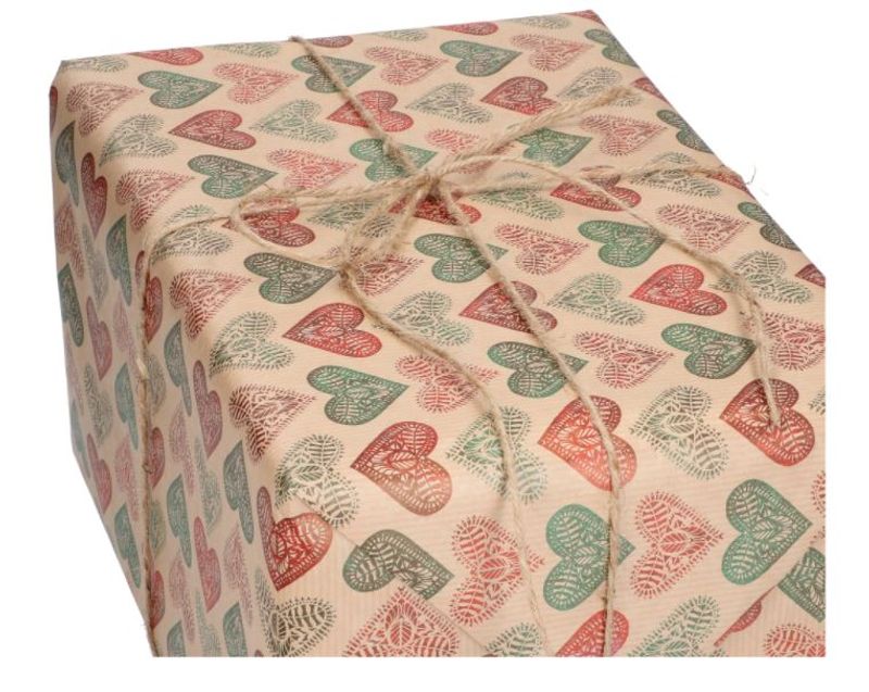 Gavepapir ribbet kraft Eternity 57cm x 200m