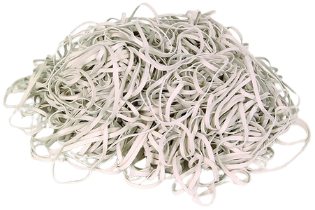 Gummistrikk 5x120mm hvit (500g)