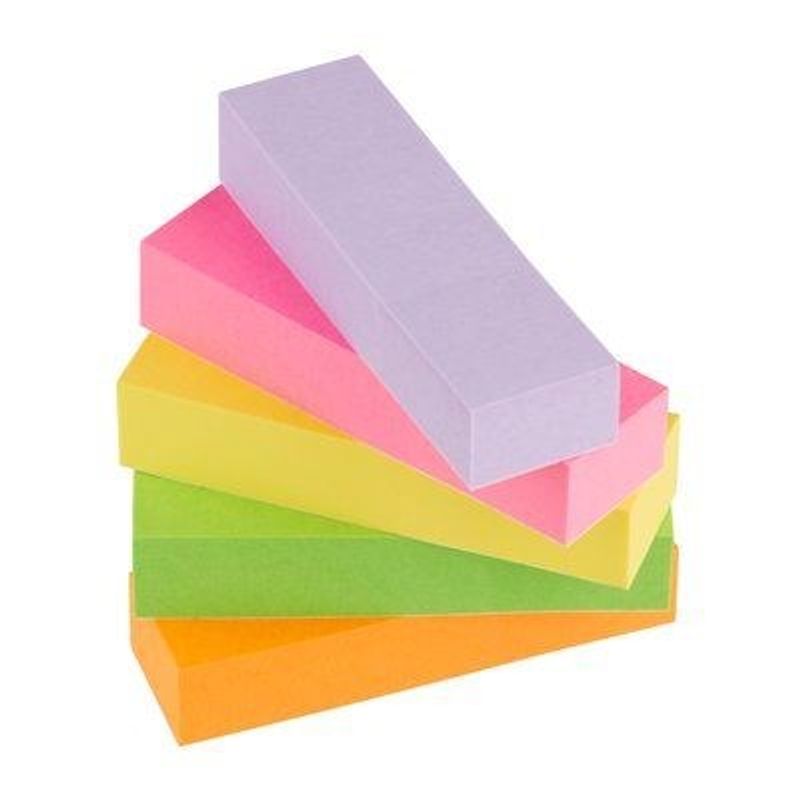 Indexmarkører 15x50 papir ass. neon 5 pk.