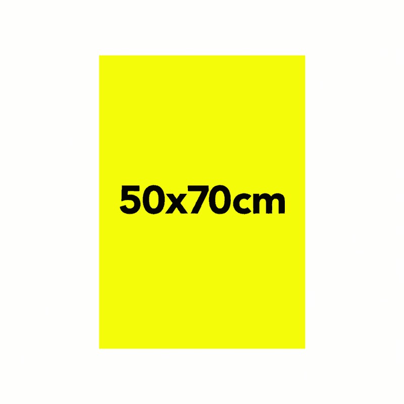 Tekstkartong gul flouriserende 50x70cm 10 stk.