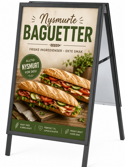 Hovedbilde A-bukk aluminium 50x70 cm sort