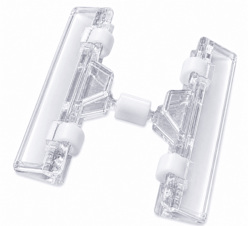 Dobbel klemme 80 mm – transparent 
