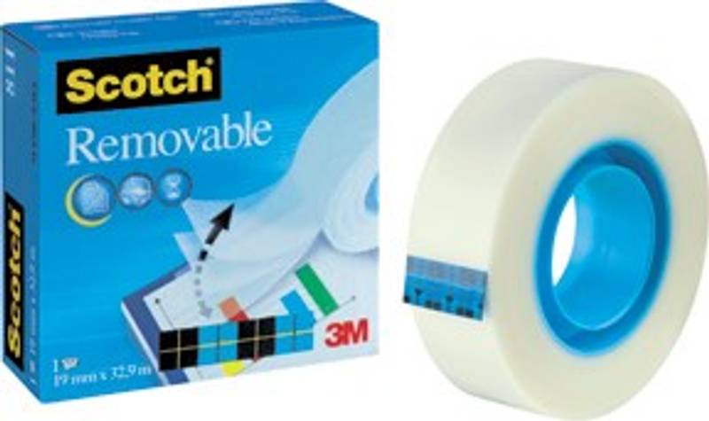 Magic tape 19mm x 32,9m avtagbar Scotch 811