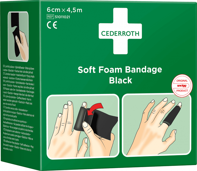 Hovedbilde Bandasje Soft Foam Sort 6cm x 4,5m