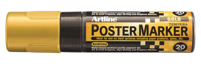 Hovedbilde PosterMarker 20mm gull Artline 6 stk.