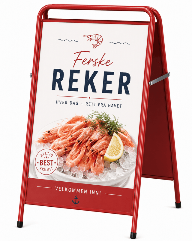 Gatebukk expo sign 70x100 cm rød