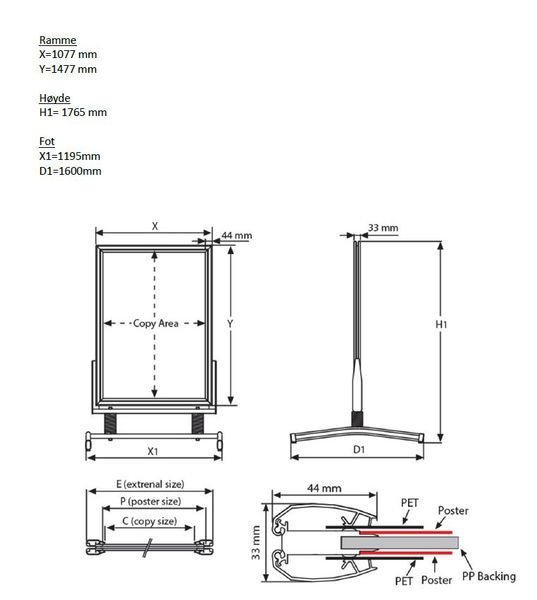 Gatebukk Wind Swing  100x140 cm 