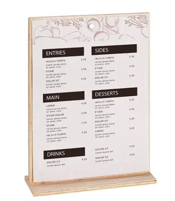 Menyholder med magnet A4
