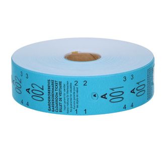 Garderobebilett blå 1-500