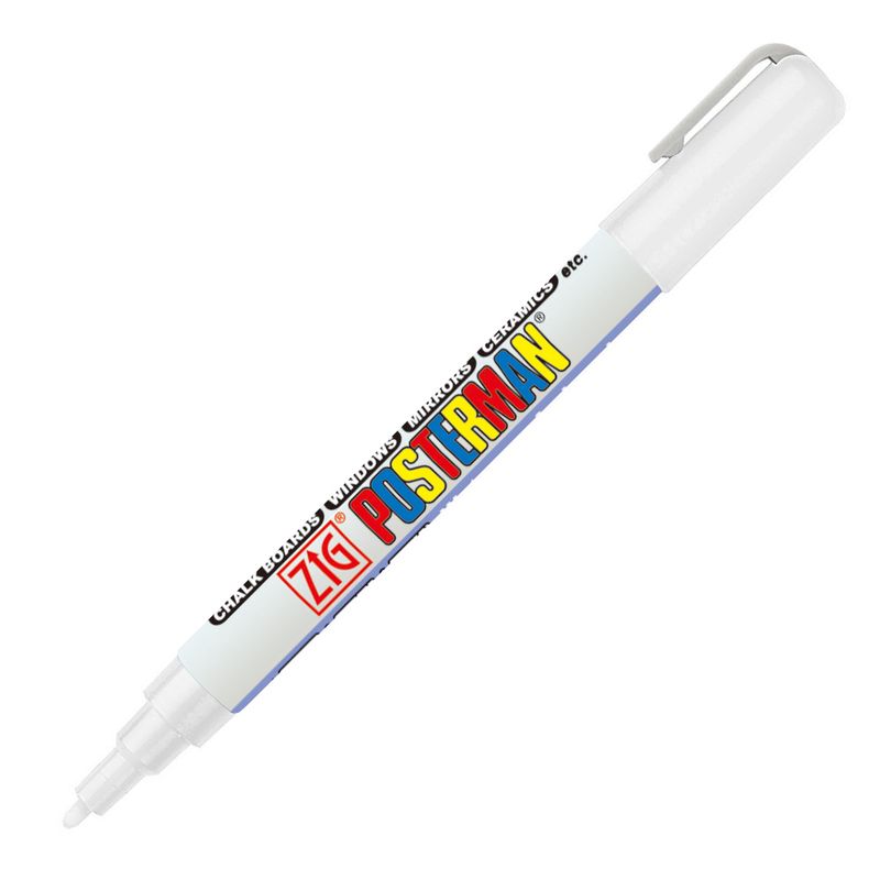 Posterman tusj 1mm hvit