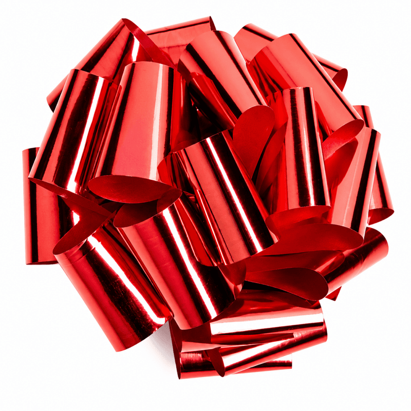 Rosett rød metallic Ø150mm 5 stk