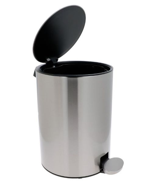 Pedalbøtte 5 liter matt stål 
