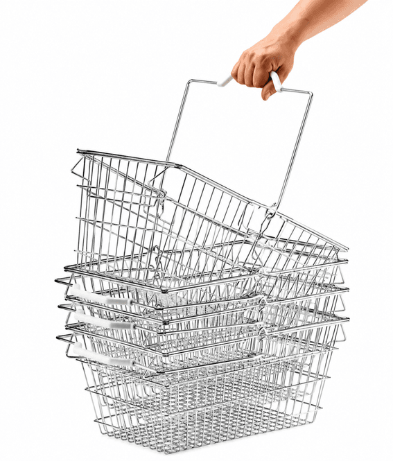 Hovedbilde Handlekurv i metall 20 liter – 10 stk. 