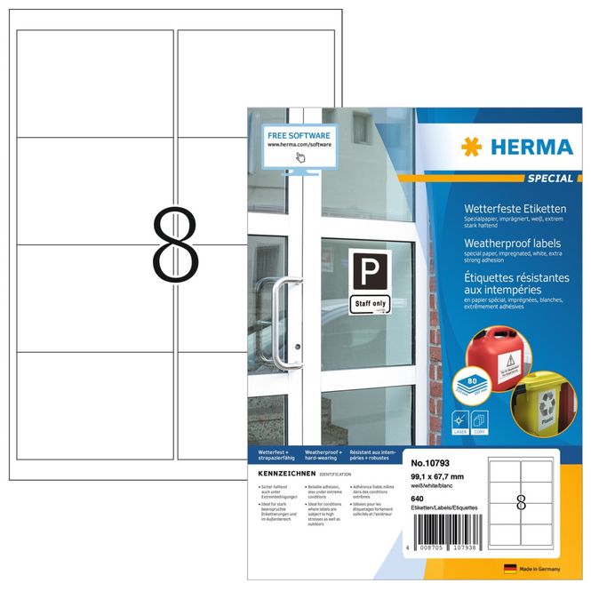 Hovedbilde Etiketter Utendørs A4 99,1x67,7 (160) Herma