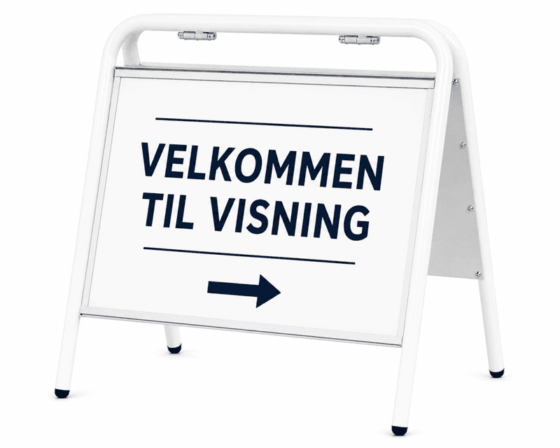 Meglerbukk A3 hvit med plastfront