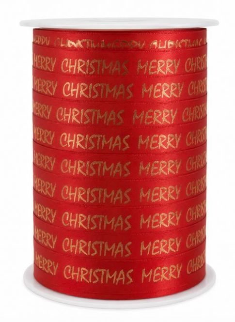 Hovedbilde Gavebånd rød metall Merry Christmas 10mm x 250 ...