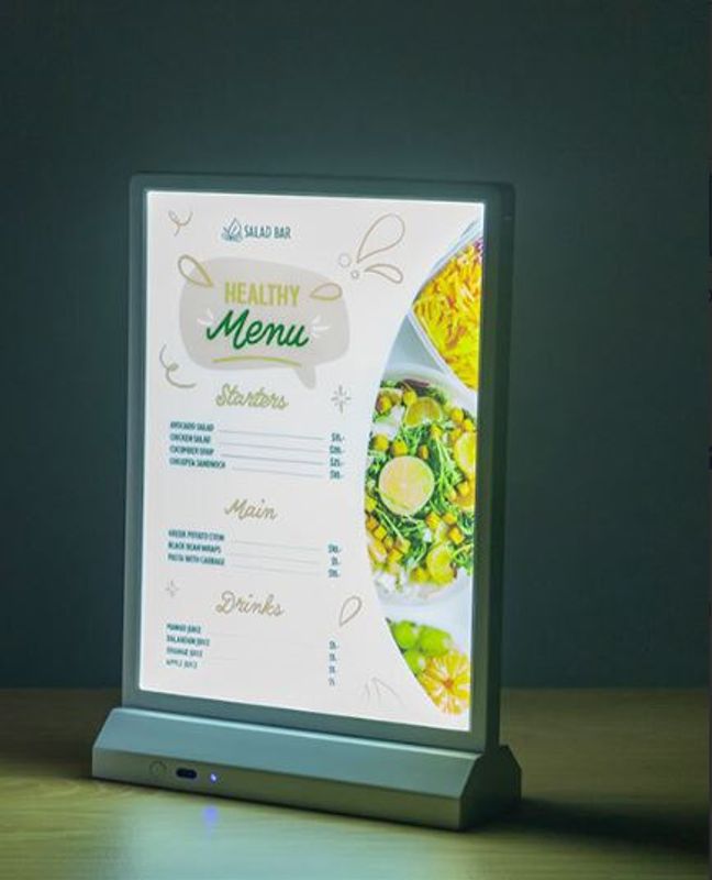Menyholder A5 sort LED
