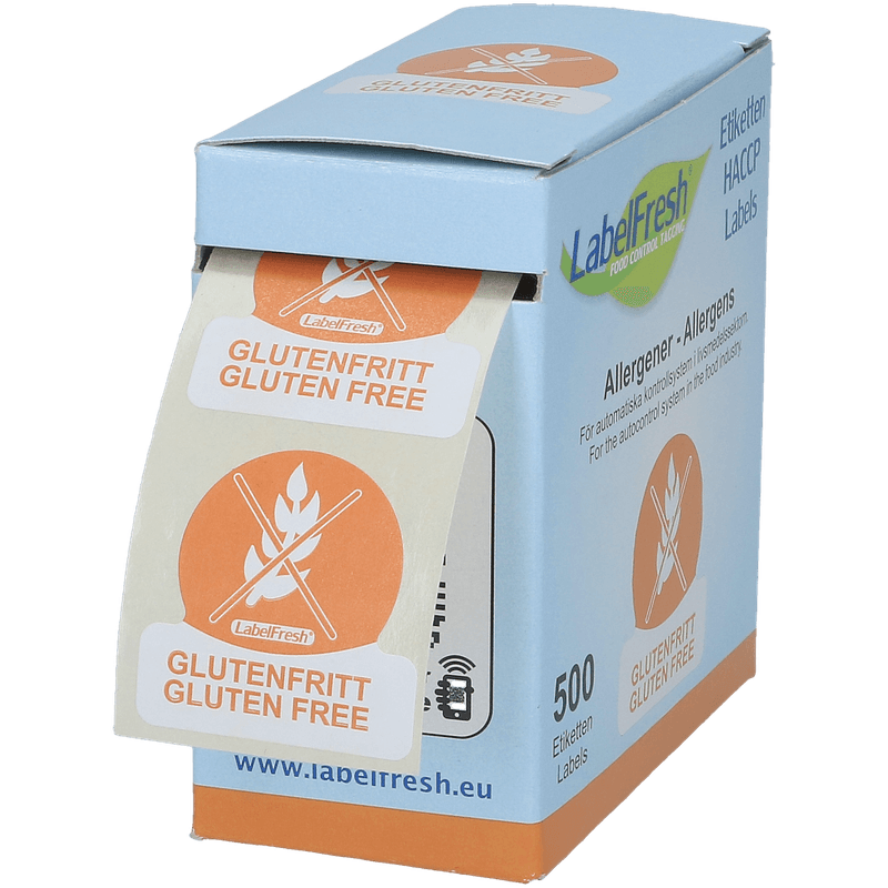 ETIKETT GLUTENFRITT 30X30MM 500 stk.