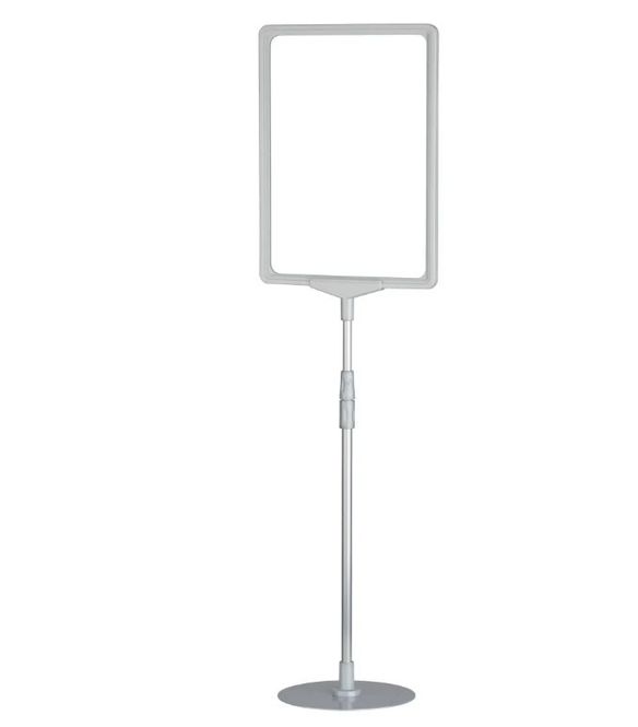 Hovedbilde Plakatholder A4 sølv 32-62cm rund fot