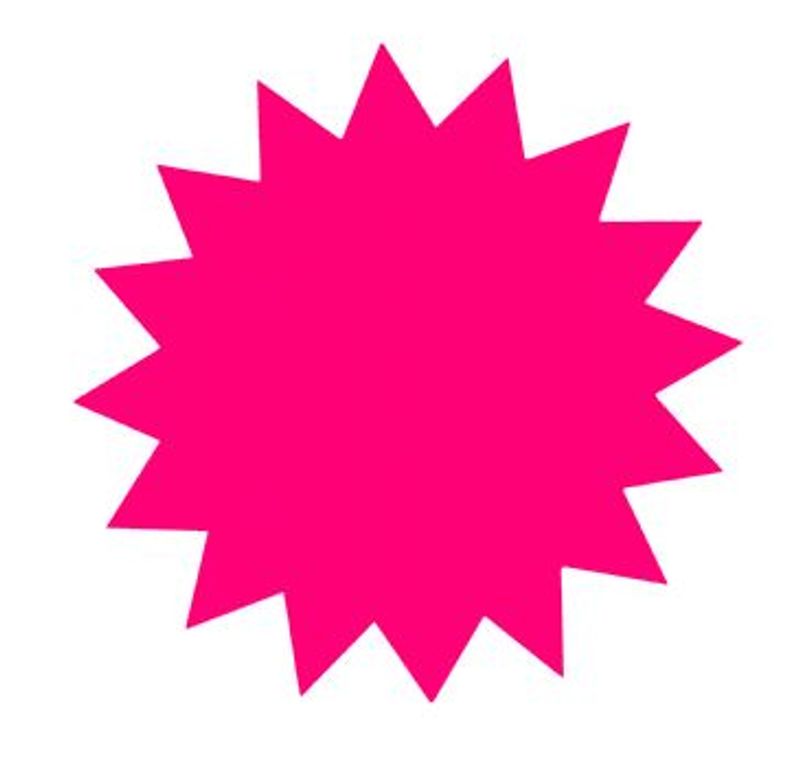 Stjerne Ø18cm. rosa  25stk.